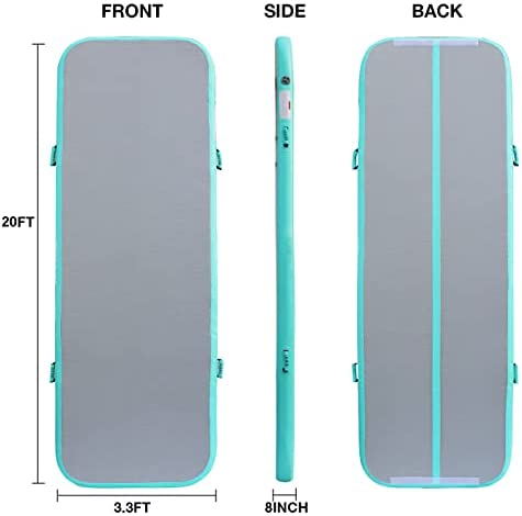 Gymnastics Mats Tumbling Track Mat, Air Mat Tumble Track Inflatable Training Mat 4 inch Thickness With Carry Bag Electric Pump For Home Use, Cheerleading, Yoga, Water Exercise - Image 8