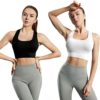 AMRIY Racerback Sports Bras for Women Medium Support Padded Bra Seamless Women's Sports Wireless Bra - Image 2