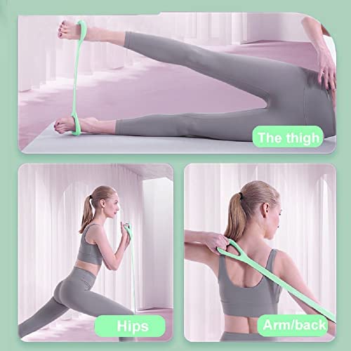 Kvittra Figure 8 Resistance Band, Arm Back Shoulder Exercise Elastic Rope Stretch Fitness Band, Foot, Leg, Hand Stretcher, Arm Exerciser for Yoga Pilates Stretching Physical Therapy, Home Gym Workout - Image 2
