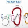 Mini Carabiners Clips 88 Pcs 1.8 Inch Key Clip Aluminum D Ring Metal Carabiners Keychain D Shape Spring Loaded Gate Hook with Key Rings for Home Camping Traveling Backpack Hiking - Image 3