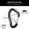 XINDA Carabiner Clips - 16kN Small Wire Carabiners for Camping,Hiking, Heavy Duty Caribeaners for Hammocks,Swings,Dog Leashes - Image 3