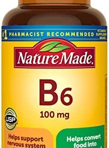 Nature Made Vitamin B6 100 mg, Dietary Supplement for Energy Metabolism Support, 100 Tablets, 100 Day Supply