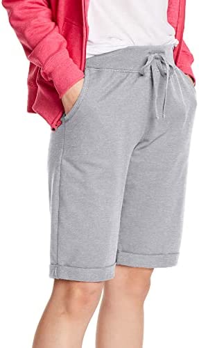Hanes Women's Shorts, French Terry Bermuda Pocket Shorts, Jersey Knit Fleece Shorts, Women's Bermuda Shorts, 11"