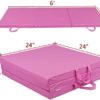 BBBuy 6' x 2' Tri-Fold Folding Exercise Gym Mat Thick Foam for Gymnastics Panel Aerobics Yoga Martial Arts MMA Stretching Core Workouts w/Carrying Han - Image 3