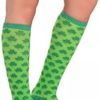 Amscan Adult Shamrock Knee High Socks - One Size, Green - 2 Pc. - Image 2