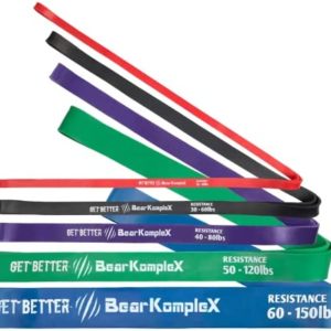 Bear KompleX Workout Looped Resistance Bands for at-Home Workouts, Durable for Pullups, Stretch Assist, Crossfit, Mobility, and Strength Training, Buy a Single Band or Variety Set