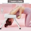 ZIMGOD Foldable Yoga Headstand Bench, White Yoga Inversion Chair Bench with Yoga Mat, 2 Handles Inverted Yoga Stool for Handstands/Women/Gym - Image 5
