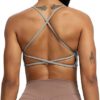 Aoxjox Women's Workout Sports Bras Fitness Backless Padded Ivy Low Impact Bra Yoga Crop Tank Top - Image 2