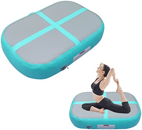 PPXIA Gymnastics Air Roller Air Barrel Inflatable Tumbling Mat, Tumble Track Backhandspring Mat Gymnastic Equipment with Pump for Yoga Training Cheerleading Home Use