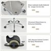 Giantex Clear Desk Chair, Acrylic Armless Office Rolling Chair, Height Adjustable Leisure Ghost Chair w/Chromed Base, Modern Cute Vanity Chair, Swivel Computer Chair for Home Office (1) - Image 4