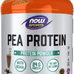 NOW Sports Nutrition, Pea Protein 24 g, Easily Digested, Creamy Chocolate Powder, 2-Pound