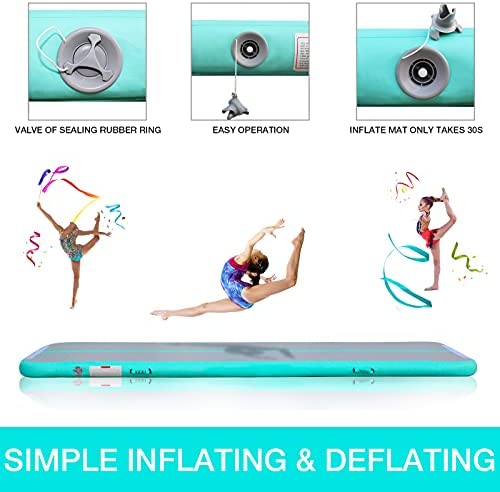 Gymnastics Mats Tumbling Track Mat, Air Mat Tumble Track Inflatable Training Mat 4 inch Thickness With Carry Bag Electric Pump For Home Use, Cheerleading, Yoga, Water Exercise - Image 6