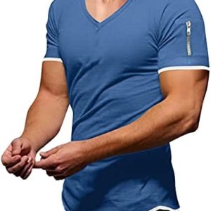 Men's Summer Short Sleeve Muscle T-Shirt Stylish Workout Tee Casual Slim Fit Running Fitness Gym Tshirts