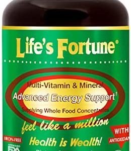 Life's Fortune Multivitamin & Mineral 180 Tablets, All Natural Energy Source Supplying Whole Food Concentrates, Antioxidants, Amino Acids, Enzymes, Trace Minerals & More