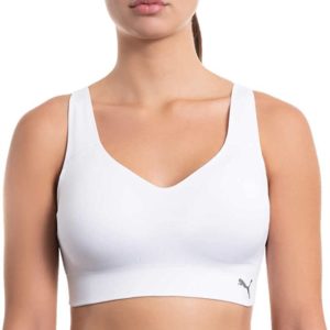 PUMA Womens Performance Seamless Sports Bra 2 Pack Pink/White