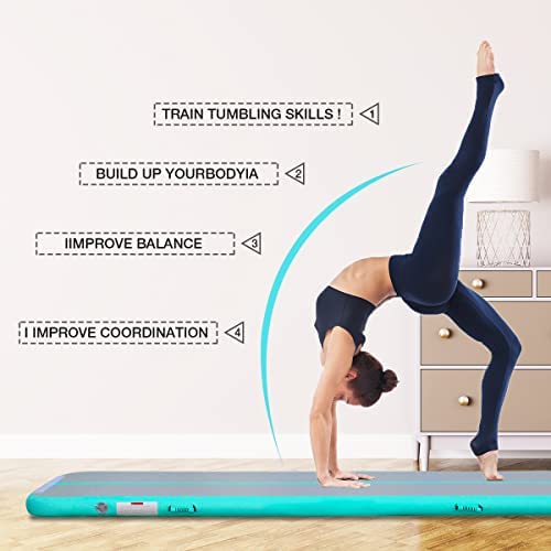 Gymnastics Mats Tumbling Track Mat, Air Mat Tumble Track Inflatable Training Mat 4 inch Thickness With Carry Bag Electric Pump For Home Use, Cheerleading, Yoga, Water Exercise - Image 4