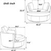 GoDoco 42" W Swivel Accent Barrel Chair Wide Chair Body with 3 Pillows for Living Room or Bedroom Hotel Lounge Club Round Chair Modern Sofa (Mustard-42) - Image 3