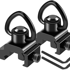 FANGOSS 1" Two Point Sling Picatinny Rail Mount Attachment with 1 Inch Sling Swivels Triangle Loop for Outdoors - 2 Pack