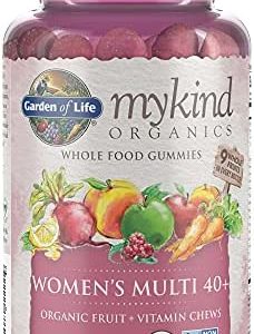 Garden of Life mykind Organics Women 40+ Gummy Vitamins - Berry - Certified Organic, Non-GMO, Vegan, Kosher Complete Multi - Methyl B12, C & D3 - Gluten, Soy & Dairy Free, 120 Real Fruit Gummies