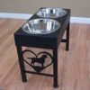 Raised Elevated 16 Inch Tall Metal Dog Feeder Stand for Labrador Retriever Double 3 Quart Bowls - Image 4