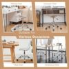 Giantex Clear Desk Chair, Acrylic Armless Office Rolling Chair, Height Adjustable Leisure Ghost Chair w/Chromed Base, Modern Cute Vanity Chair, Swivel Computer Chair for Home Office (1) - Image 9