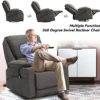 YOCONYO Swivel Rocker Recliner with Massage and Heated Functions, Living Room Chair with Remote Control, Two Cup Holders Dark Gray - Image 4