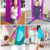 AGGJ Yoga Flying Hammock Swing Aerial-Yoga Hammock Silk Fabric with Carabiner and Daisy Chain for Yoga Anti-Gravity Pilates (Color : Black, Size : 100x280cm) - Image 3