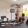 RitFit Power Cage with Optional LAT PullDown System, 1000LB Power Rack for Home & Garage Gym, Squat Rack with Weight Storage Rack and More Attachments for Full Body Workout, ASTM-Certified - Image 7