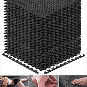 Walsai Exercise Mats Puzzle Foam Mats Gym Flooring Mat Cover 20 SQ.FT Interlocking Foam Mats with EVA Foam Floor Tiles for Home Gym Equipment Workouts
