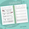 EPEWIZD Food Journal for Women Weight Loss Journal Wellness Meal Planner A5 Size Food Dairy Calories Counter Book Hardcover Workout Planner Tracking Progress Undated-Light Green - Image 3