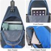 G4Free RFID Blue Sling Bag Crossbody Sling Backpack Small Chest Shoulder Backpack Men Women Hiking Outdoor(Dark Blue/Blue) - Image 4