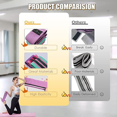 Jatkaa Resistance Bands for Working Out with Anti-Slip Design, 3 Resistance Level Booty Bands for Yoga, Pilates, Rehab, 3 Size Exercise Bands as Gym Home Outdoor Fitness for Leg, Buttock, Hip, Glutes - Image 5