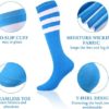 6 Pairs Colorful Striped Knee High Socks, Neon Stripe White Black Knee Colored Tube Socks for Women Girls - Image 3