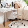 Giantex Clear Desk Chair, Acrylic Armless Office Rolling Chair, Height Adjustable Leisure Ghost Chair w/Chromed Base, Modern Cute Vanity Chair, Swivel Computer Chair for Home Office (1) - Image 8