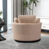 Neylory 42.2" W Swivel Barrel Chair, Teddy Boucle Swivel Single Sofa with 3 Pillows, 360 Degree Modern Round Circle Swivel Accent Lounger Armchair Chairs for Living Room Bedroom (Light Camel) - Image 7