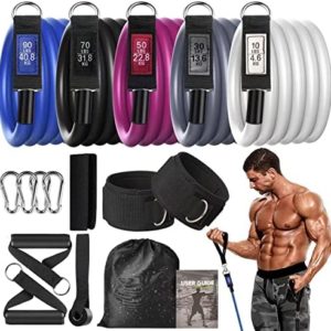 Resistance Bands for Working Out，Heavy Exercise Bands ，Resistance Band with Handles for Men and Women，Upgraded Resistance Bands Set for Home ，Yoga,Physical Therapy ，Gym
