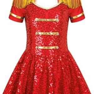 Jugaoge Kids Teen Girls Circus Show Halloween Ringmaster Costume Party Dance Outfits Fancy Dress Up