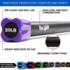 Yes4All Weighted Workout Bar, Resistance Band Bar, Weighted Bar Racks, Single/Combo - Image 4