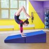 GYMAX Incline Gymnastic Mat, 60”x30”x14” Folding and Non-Folding Tumbling Cheese Wedge Mat for Gymnastic, Martial, Cheerleading, Dance Yoga Stretch Training Practice, Kids Girls Adult - Image 7