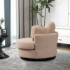 Neylory 42.2" W Swivel Barrel Chair, Teddy Boucle Swivel Single Sofa with 3 Pillows, 360 Degree Modern Round Circle Swivel Accent Lounger Armchair Chairs for Living Room Bedroom (Light Camel) - Image 6