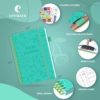 EPEWIZD Food Journal for Women Weight Loss Journal Wellness Meal Planner A5 Size Food Dairy Calories Counter Book Hardcover Workout Planner Tracking Progress Undated-Light Green - Image 2