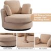 Neylory 42.2" W Swivel Barrel Chair, Teddy Boucle Swivel Single Sofa with 3 Pillows, 360 Degree Modern Round Circle Swivel Accent Lounger Armchair Chairs for Living Room Bedroom (Light Camel) - Image 5