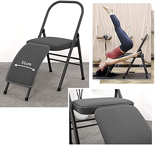 Nisorpa Yoga Auxiliary Foldable Chair with Lumbar Back Support Balance Handstand Training Tool Yoga Equipment Metal Folding Chair Balance Handstand Training Tool - Image 6