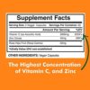 Vitamin C 2000mg with Zinc 40mg Per Serving and Rose Hips Extract, Immune Support for Adults, Immune Booster, Vegan Non GMO, No Filler, No Stearate, 120 Vegan Capsules, 60 Day Supply - Image 2