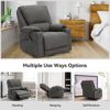 YOCONYO Swivel Rocker Recliner with Massage and Heated Functions, Living Room Chair with Remote Control, Two Cup Holders Dark Gray - Image 6