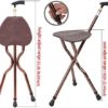 Folding Cane with Seat Adjustable Height Walking Cane and Chair Combo Heavy Duty Chair Cane Walking Stick 350 lbs Capacity - Image 6