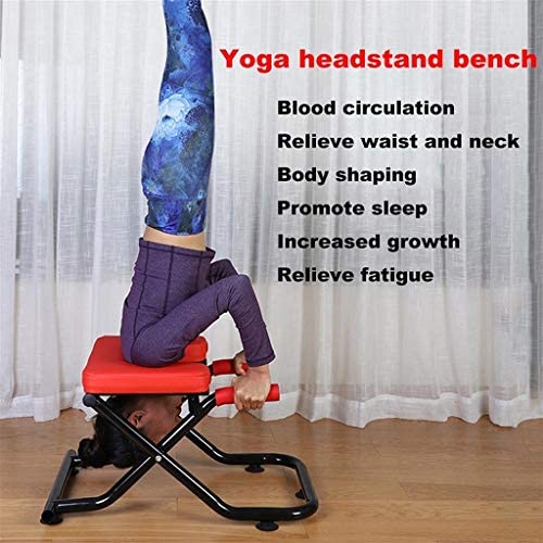 Priority Culture Inversion Bench Yoga Headstand Bench Handstand Machine Can Support 440Lbs Foldable Inversion Chair Prevent Back Diseases (Color : Black, Size : 406643cm) - Image 3