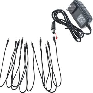 PK-Power Power Supply for Guitar Effect Pedals 9V DC 1A (1000mA) with Free Cable 3/6/7/8/10 Way Daisy Chain Cord (1 to 10)