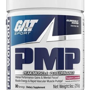 GAT Sport PMP (Peak Muscle Performance), Pre-Workout, 30 Servings (Raspberry Lemonade)