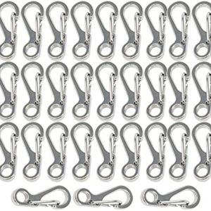 Bytiyar Mini Carabiner Clips with Metal Spring Wiregate Hook and Little Eye Hole for Keychain Backpack Clasps